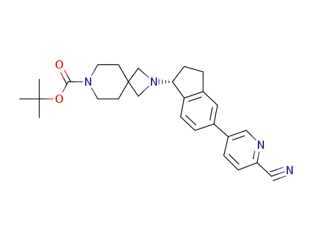 tert-butyl 2-[(R)-5-(6-cyanopyridin-3-yl)-2,3-dihydro-1H-inden-1-yl]-2,7-diazaspiro[3.5]nonane-7-carboxylate