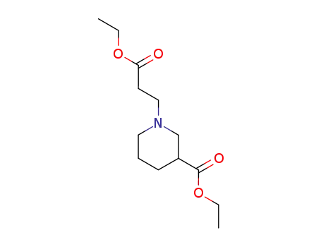Molecular Structure of 128200-19-1 (1-Piperidinepropanoic acid, 3-(ethoxycarbonyl)-, ethyl ester)