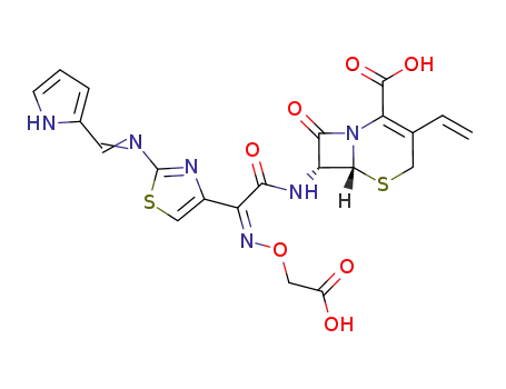 8-(2-carboxymethoxyimino-2-{2-[(1H-pyrrol-2-ylmethylene)amino]thiazol-4-yl}acetylamino)-7-oxo-4-vinyl-2-thia-6-azabicyclo[4.2.0]oct-4-ene-5-carboxylic acid