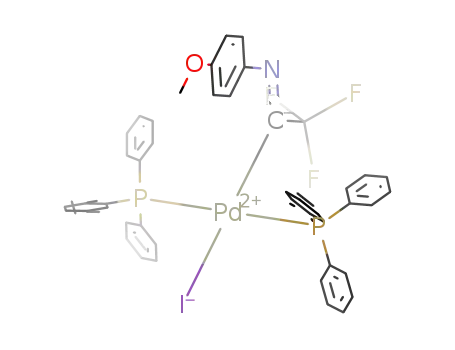 trans-Pd(η1-C(CF3)N(p-methoxyphenyl))(triphenylphosphine)2