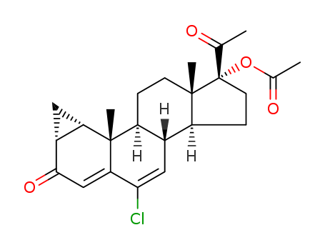 427-51-0,Cyproterone acetate,SH 714;Cyproteron-r acetate;6-Chloro-1beta,2beta-dihydro-17-hydroxy-3H-cyclopropa(1,2)-pregna-1,4,6-triene-3,20-dione acetate;Cyproteroneacetate;Cyproterone acetate (JAN/USAN);Cyproviron;1,2-alpha-Methylene-6-chloro-(sup 4,6)-pregnadiene-17-alpha-ol-3,20-dione 17-alpha-acetate;6-Chloro-delta(sup 6)-1,2-alpha-methylene-17-alpha-hydroxyprogesterone acetate;3H-Cyclopropa[1,2]pregna-1,4,6-triene-3, 20-dione, 17- (acetyloxy)-6-chloro-1,2-dihydro-, (1.beta., 2.beta.)-;6-Chloro-delta-6-1,2alpha-methylene-17alpha-hydroxyprogesterone acetate;17-alpha-Acetoxy-6-chloro-1-alpha,2-alpha-methylenepregna-4,6-diene-3,20-dione;1,2-alpha-Methylene-6-chloro-pregna-4,6-diene-3,20-dione 17-alpha-acetate;Cyproterone acetate [USAN:JAN];Cyproterone 17-O-acetate;6-Chloro-1-beta,2-beta-dihydro-17-hydroxy-3H-cyclopropa(1,2)pregna-1,4,6-triene-3,20-dione 17-acetate;SH 80714;3H-Cyclopropa(1,2)pregna-1,4,6-triene-3,20-dione, 6-chloro-1-beta,2-beta-dihydro-17-hydroxy-, acetate;6-Chloro-17-hydroxy-1.alpha.,2.alpha.-methylenepregna-4, 6-diene-3,20-dione acetate;Pregna-4,6-diene-3,20-dione, 6-chloro-17-hydroxy-1.alpha.,2.alpha.-methylene-, acetate;Cyproterone 17.alpha.-acetate;1, 2.alpha.-Methylene-6-chloro-(sup 4,6)-pregnadiene-17.alpha.-ol-3, 20-dione 17alpha-acetate;Progesterone, 6-chloro-6-dehydro-17-hydroxy-1.alpha.,2.alpha.-methylene-, acetate;Cyproterone 17alpha-acetate;3'H-Cyclopropa[1,2]pregna-1,4,6-triene-3,20- dione,17-(acetyloxy)-6-chloro-1,2-dihydro-,(1a,2a)-;Cyproteron acetate;Cyprosterone acetate;Androcur;6-chloro-1-β,2-β-dihydro-17-hydroxy-3'H-cyclopropa[1,2]pregna-1,4,6-triene-3,20-dione 17-acetate;