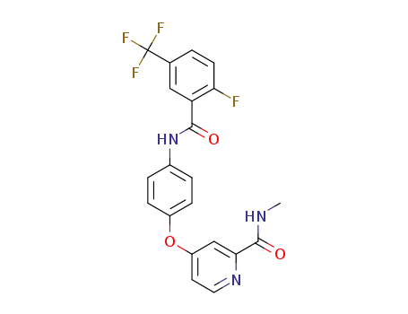 4-(4-(2-fluoro-5(trifluoromethyl)benzamido)phenoxy)-N-methylpicolinamide