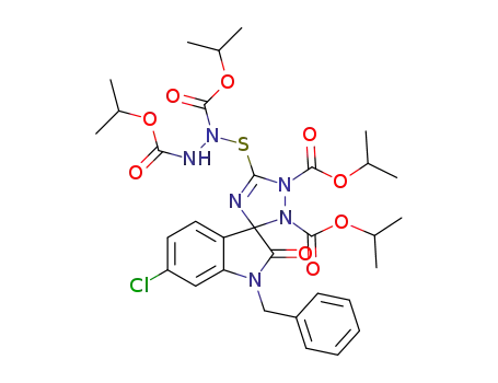 diisopropyl 1-benzyl-5'-{[1,2-bis(isopropoxycarbonyl)hydrazinyl]thio}-6-chloro-2-oxospiro[indoline-3,3'-[1,2,4]triazole]-1',2'-dicarboxylate
