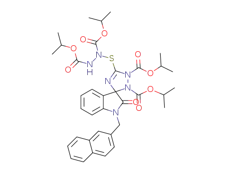 diisopropyl 5'-((1,2-bis(isopropoxycarbonyl)hydrazinyl)thio)-1-(naphthalen-2-ylmethyl)-2-oxospiro[indoline-3,3'-[1,2,4]triazole]-1',2'-dicarboxylate