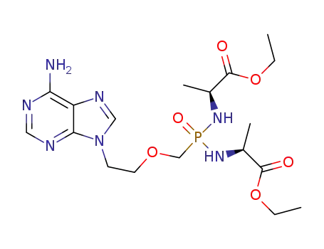 Molecular Structure of 168537-58-4 (L-Alanine,
N,N'-[[[2-(6-amino-9H-purin-9-yl)ethoxy]methyl]phosphinylidene]bis-,
diethyl ester)