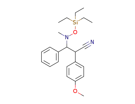 2-(4-methoxyphenyl)-3-(methyl((triethylsilyl)oxy)amino)-3-phenylpropanenitrile
