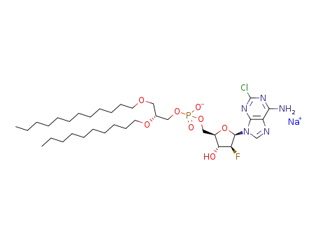 [2-chloro-9-(2'-deoxy-2'-fluoro-β-D-arabinofuranosyl)adenine]-5'-phosphoric acid-(2R-decyloxy-3-dodecyloxy)propyl ester