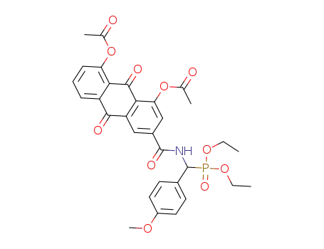 8-acetyloxy-3-({[(diethoxyphosphoryl)(4-methoxyphenyl)methyl]amino}carbonyl)-9,10-dioxo-9,10-dihydro-1-anthracenyl acetate