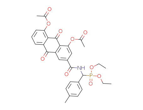 8-acetyloxy-3-({[(diethoxyphosphoryl)(4-methylphenyl)methyl]amino}carbonyl)-9,10-dioxo-9,10-dihydro-1-anthracenyl acetate