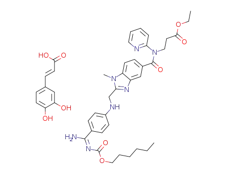 ethyl N-{[2-({[4-((E)-amino{[(hexyloxy)carbonyl]imino}methyl)phenyl]-amino}methyl)-1-methyl-1H-benzimidazol-5-yl]carbonyl}-N-pyridin-2-yl-β-alaninate caffeic acid salt