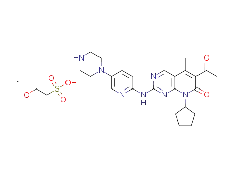 6-acetyl-8-cyclopentyl-5-methyl-2-((5-(piperazin-1-yl)pyridin-2-yl)amino)pyrido[2,3-d]pyrimidin-7(8H)-one isethionate