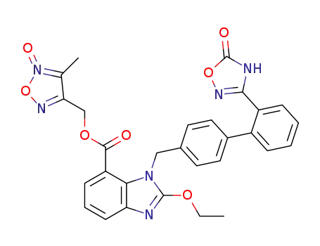 4-(3-methyl-1,2,5-oxadiazole-2-oxide-3-)methyl-2-ethoxy-1-{[2’-(5-oxo-4,5-dihydro-1,2,4-oxadiazole-3-yl)biphenyl-4-yl]methyl}-1H-benzimidazole-7-carboxylate