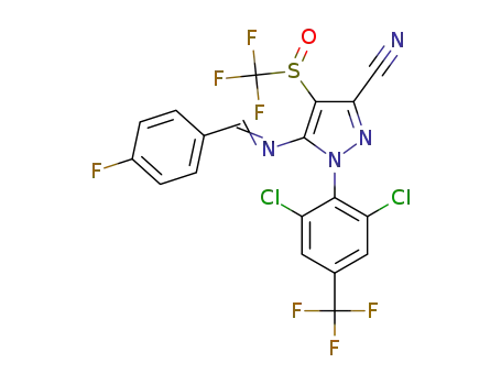 1-(2,6-dichloro-4-(trifluoromethyl)phenyl)-5-(4-fluorobenzylideneamino)-4-(trifluoromethylsulfinyl)-1H-pyrazole-3-carbonitrile
