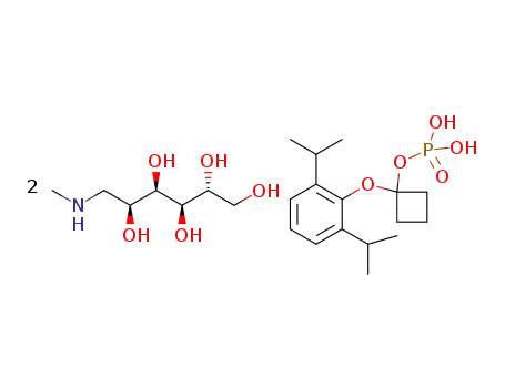 O-[1-(propofol-O-yl)]cyclobut-1-yl-monoester dimeglumine phosphate