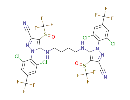 N-bis(1-(2,6-dichloro-4-trifluoromethylphenyl)-3-cyano-4-trifluoromethylsulfinyl-1H-pyrazol-5ylamino)butyl