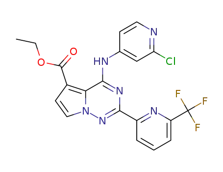 ethyl 4-((2-chloropyridin-4-yl)amino)-2-(6-(trifluoromethyl)pyridin-2-yl)pyrrolo[2,1-f][1,2,4]triazine-5-carboxylate