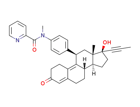 N-(4-((8S,11R,13S,14S,17S)-17-hydroxy-13-methyl-3-oxo-17-(prop-1-yn-1-yl)-2,3,6,7,8,11,12,13,14,15,16,17-dodecahydro-1H-cyclopenta[a]phenanthren-11-yl)phenyl)-N-methylpicolinamide