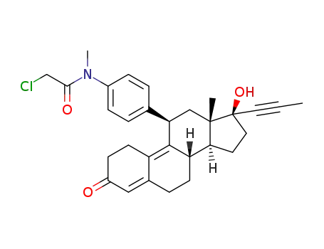 2-chloro-N-(4-((8S,11R,13S,14S,17S)-17-hydroxy-13-methyl-3-oxo-17-(prop-1-yn-1-yl)-2,3,6,7,8,11,12,13,14,15,16,17-dodecahydro-1H-cyclopenta[a]phenanthren-11-yl)phenyl)-N-methylacetamide