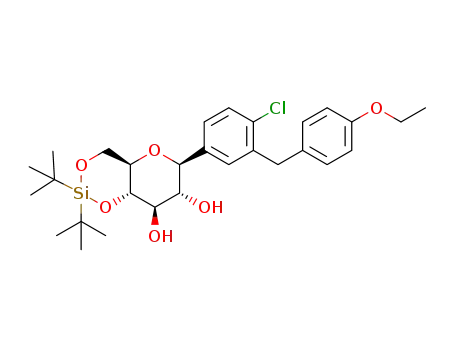 (4aR,6S,7R,8R,8aS)-2,2-di-tert-butyl-6-(4-chloro-3-(4-ethoxybenzyl)phenyl)hexahydropyrano[3,2-d][1,3,2]dioxasiline-7,8-diol
