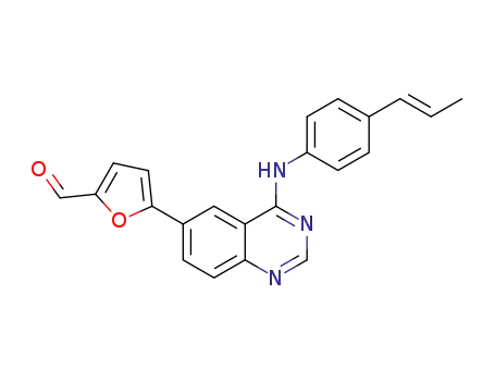 4-(4-(E)-(propen-1-yl)phenylamino)-6-(5-formylfuran-2-yl)quinazoline