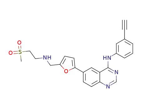4-(3-ethynylphenylamino)-6-(5-((2-(methylsulfonyl)ethyl)aminomethyl)furan-2-yl)quinazoline