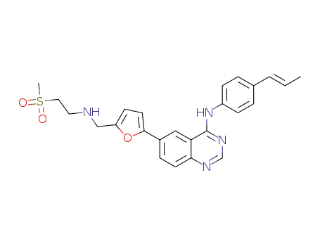 4-(4-(E)-(propen-1-yl)phenylamino)-6-(5-((2-(methylsulfonyl)ethyl)aminomethyl)furan-2-yl)quinazoline