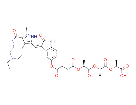 (2S)-2-{[(2S)-2-{[(2S)-2-[(4-{[(3Z)-3-[(4-{[2-(diethylamino)ethyl]carbamoyl}-3,5-dimethyl-1H-pyrrol-2-yl)methylidene]-2-oxo-2,3-dihydro-1H-indol-5-yl]oxy}-4-oxobutanoyl)oxy]propanoyl]oxy}propanoyl]oxy}propanoic acid