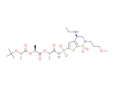 (2S)-1-[(1S)-1-({[(4R)-4-(ethylamino)-2-(3-methoxypropyl)-1,1-dioxo-2H,3H,4H-1λ6-thieno[3,2-e][1,2]thiazin-6-yl]sulfonyl}carbamoyl)ethoxy]-1-oxopropan-2-yl (2S)-2-(tert-butoxy)propanoate