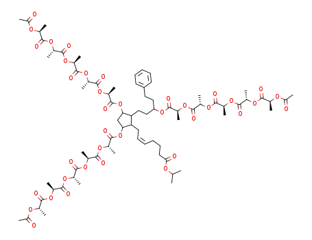 propan-2-yl (5Z)-7-[3,5-bis({[(2S)-2-{[(2S)-2-{[(2S)-2-{[(2S)-2-{[(2S)-2-(acetyloxy)propanoyl]oxy}propanoyl]oxy}propanoyl]oxy}propanoyl]oxy}propanoyl]oxy})-2-(3-{[(2S)-2-{[(2S)-2-{[(2S)-2-{[(2S)-2-{[(2S)-2-(acetyloxy)propanoyl]oxy}propanoyl]oxy}propanoyl]oxy}propanoyl]oxy}propanoyl]oxy}-5-phenylpentyl)cyclopentyl]hept-5-enoate