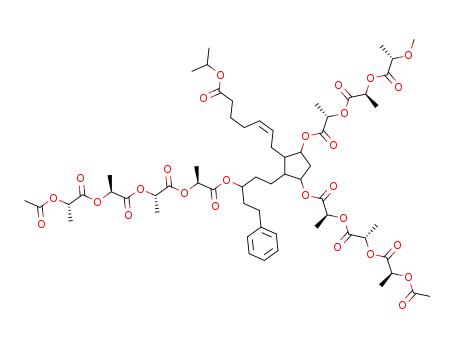 propan-2-yl (5Z)-7-[3,5-bis({[(2S)-2-{[(2S)-2-{[(2S)-2-(acetyloxy)propanoyl]oxy}propanoyl]oxy}propanoyl]oxy})-2-(3-{[(2S)-2-{[(2S)-2-{[(2S)-2-(acetyloxy)propanoyl]oxy}propanoyl]oxy}propanoyl]oxy}-5-phenylpentyl)cyclopentyl]hept-5-enoate