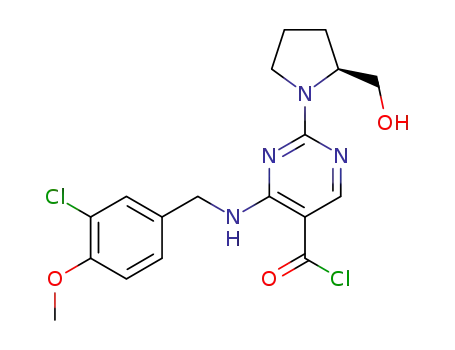 4-(3-chloro-4-methoxybenzylamino)-2-[(S)-2-hydroxymethylpyrrolidinyl-1-yl]-5-pyrimidinecarboxylic acid chloride