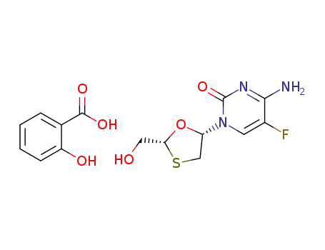 (2R,5S)-5-fluoro-1-[2-(hydroxymethyl)-1,3-oxathiolan-5-yl]cytosine salicylate