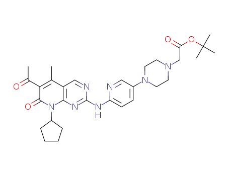 tert-butyl 2-(4-(6-((6-acetyl-8-cyclopentyl-5-methyl-7-oxo-7,8-dihydropyrido[2,3-d]pyrimidin-2-yl)amino)pyridin-3-yl)piperazin-1-yl)acetate