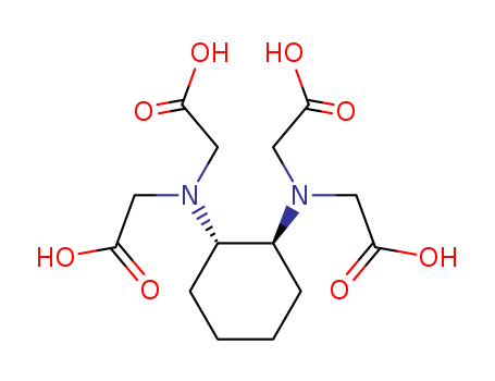 13291-61-7,1,2-Cyclohexylenedinitrilotetraacetic acid,Aceticacid, (1,2-cyclohexylenedinitrilo)tetra-, trans- (8CI);Glycine,N,N'-1,2-cyclohexanediylbis[N-(carboxymethyl)-, trans-;CDTA;CGTA;Chel 600;Chel CD;Chelaton 4;Chelaton IV;Complexon IV;CyDTA;DCTA;Titriplex IV;trans-(1,2-Cyclohexylenedinitrilo)tetraacetic acid;trans-(?à)-N,N'-1,2-Cyclohexanediylbis[N-(carboxymethyl)glycine];trans-1,2-Cyclohexanediamine-N,N,N',N'-tetraacetic acid;trans-1,2-Cyclohexanediaminetetraacetic acid;trans-1,2-Diaminocyclohexane-N,N,N',N'-tetraacetic acid;trans-1,2-Diaminocyclohexanetetraacetic acid;