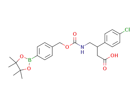 3-(4-chlorophenyl)-4-((((4-(4,4,5,5-tetramethyl-1,3,2-dioxaborolan-2-yl)benzyl)oxy)carbonyl)amino)butanoic acid