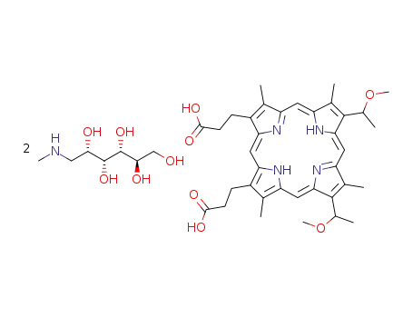 3,8-bis(1-methoxyethyl)porphyrin IX dimeglumine salt