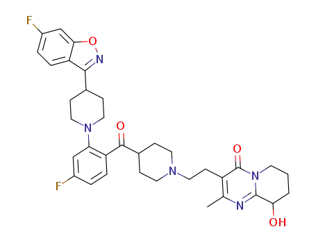 3-(2-(4-(4-fluoro-2-(4-(6-fluorobenzo[d]isooxazol-3-yl)piperidin-1-yl)benzoyl)piperidine-1-yl)ethyl)-9-hydroxy-2-methyl-6,7,8,9-tetrahydro-4H-pyrido[1,2-a]pyrimidin-4-one