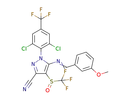 1-(2,6-dichloro-4-(trifluoromethyl)phenyl)-5-((3-methoxybenzylidene)amino)-4-((trifluoromethyl)sulfinyl)-1H-pyrazole-3-carbonitrile
