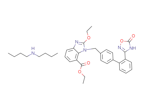 2-ethoxy-1-[[2′-(2,5-dihydro-5-oxo-1,2,4-oxadiazol-3-yl)biphenyl-4-yl]methyl]-1H-benzimidazole-7-carboxylic acid ethyl ester di-n-butylamine