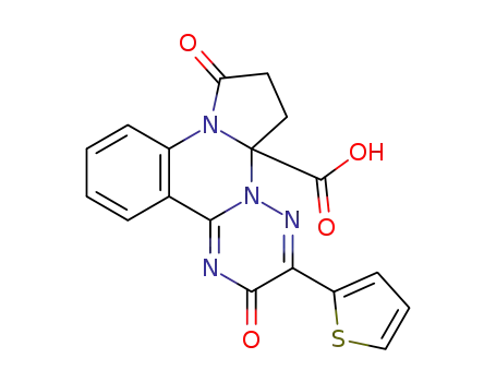2,8-dioxo-3-(thienyl-2)-7,8-dihydro-2H-pyrrolo[1,2-a][1,2,4]triazino[2,3-c]quinazoline-5a(6H)-carboxylicacid