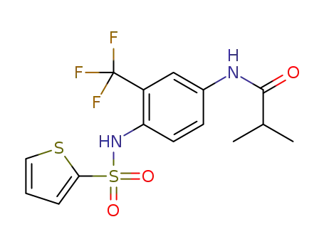 N-(4-(thiophene-2-sulfonamido)-3-(trifluoromethyl)phenyl)isobutyramide