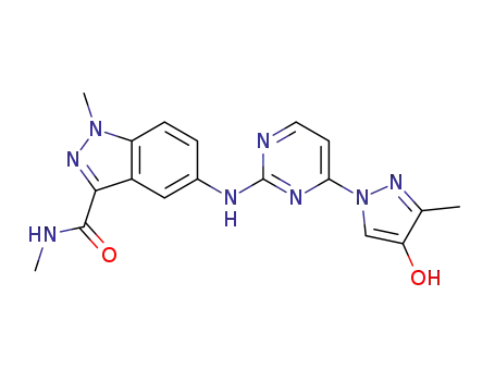 5-((4-(4-hydroxy-3-methyl-1H-pyrazol-1-yl)pyrimidin-2-yl)amino)-N,1-dimethyl-1H-indazole-3-carboxamide