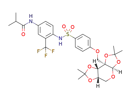 N-(4-((4-(((3aS,5aR,8aR,8bS)-2,2,7,7-tetramethyltetrahydro-3aH-bis([1,3]dioxolo)[4,5-b:4',5'-d]pyran-3a-yl)methoxy)phenyl)sulfonamido)-3-(trifluoromethyl)phenyl)isobutyramide