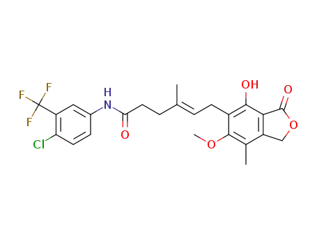 (E)-N-(4-chloro-3-(trifluoromethyl)phenyl)-6-(4-hydroxy-6-methoxy-7-methyl-3-oxo-1,3-dihydroisobenzofuran-5-yl)-4-methylhex-4-enamide