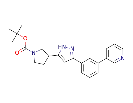 tert-butyl 3-(3-(3-(pyridin-3-yl)phenyl)-1H-pyrazol-5-yl)pyrrolidine-1-carboxylate