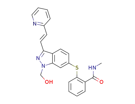 N-methyl-2-((3-((E)-2-(2-pyridyl)vinyl)-1-hydroxymethyl-1H-indazol-6-yl)thio)benzamide
