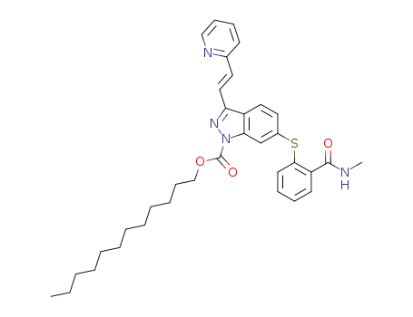 N-methyl-2-((1-dodecyloxycarbonyl-3-((1E)-2-(2-pyridinyl)ethenyl)-1H-indazol-6-yl)thio)benzamide