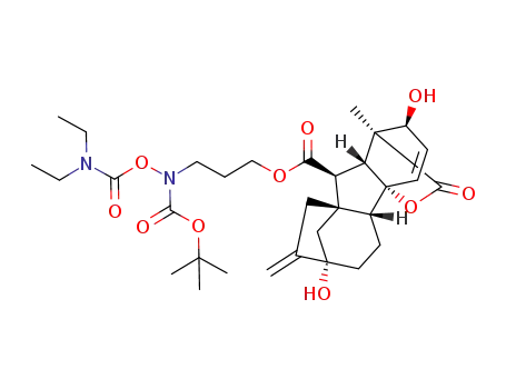 3-((tert-butoxycarbonyl)((diethylcarbamoyl)oxy)amino)propyl (1S,2S,4aR,4bR,7S,9aS,10S,10aR)-2,7-dihydroxy-1-methyl-8-methylene-13-oxo-1,2,4b,5,6,7,8,9,10,10a-decahydro-4a,1-(epoxymethano)-7,9a-methanobenzo[a]azulene-10-carboxylate