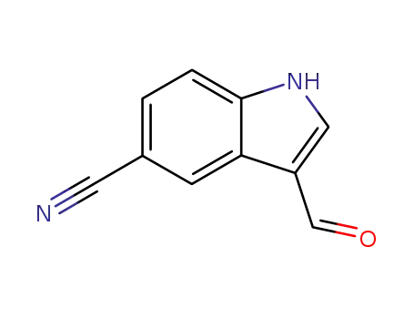 Molecular Structure of 17380-18-6 (5-CYANOINDOLE-3-CARBOXALDEHYDE)