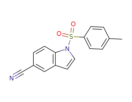 Molecular Structure of 32685-23-7 (1H-Indole-5-carbonitrile, 1-[(4-methylphenyl)sulfonyl]-)